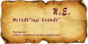 Miltényi Enikő névjegykártya